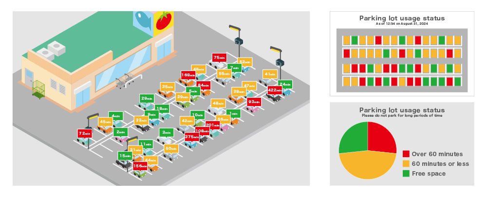 Example of screen showing parking lot usage